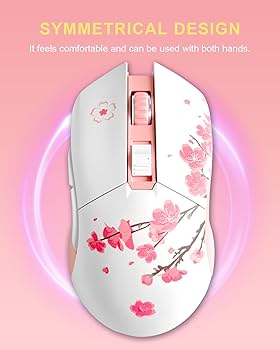 Amazon.com: DAREU Sakura Pink Wireless Wired Gaming Mouse
